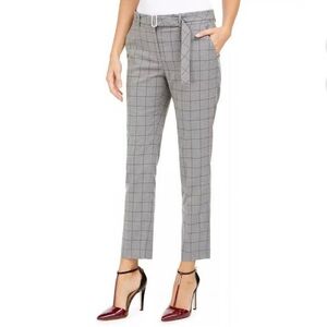 Calvin Klein Plus High Rise Women's Gray Checkered Pants